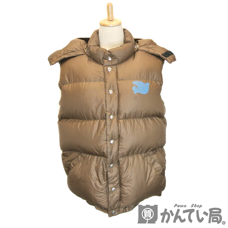 FREE CITY フリーシティ ダウン ベスト フード取り外し可能 サイズL グースダウン GOOSE DOWN メンズ ブラウン カーキ ロゴマーク&times;2(Lサイズ)｜売買されたオークション情報、yahooの商品情報を Lサイズ