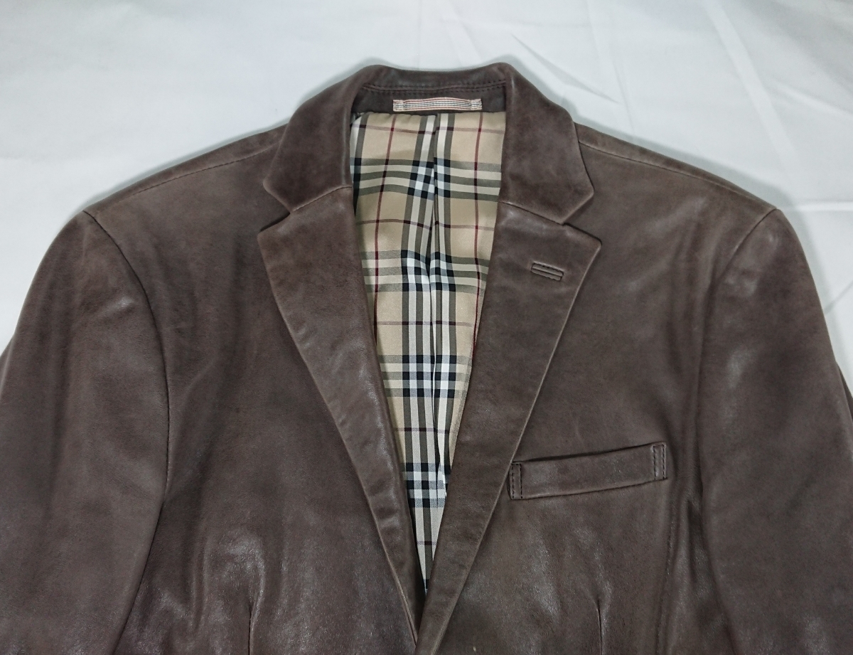羊革 BLACK バーバリーブラックレーベル BURBERRY ラムスキン ⁄ LABEL 