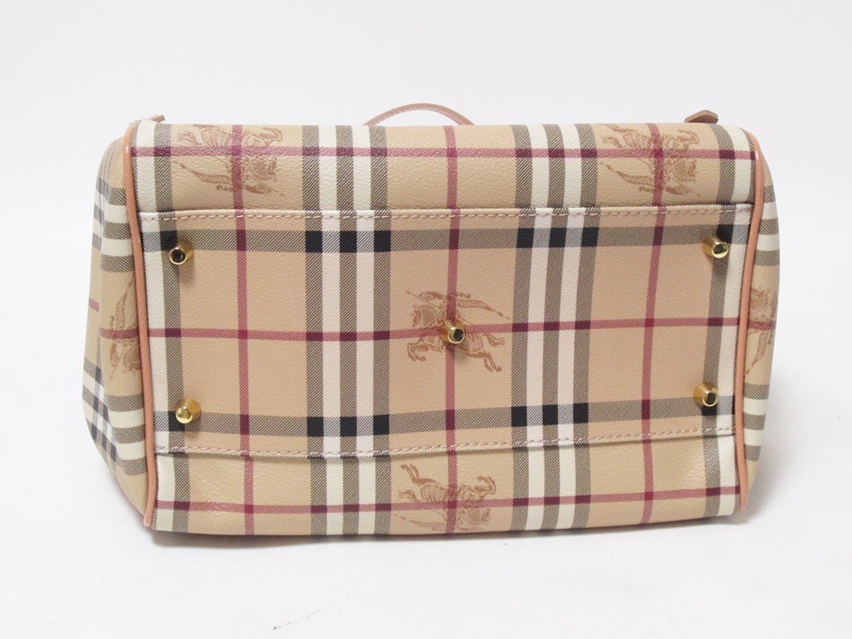 美品 送料無料 BURBERRY バーバリー トートバッグ ポーチ HAYMARKET