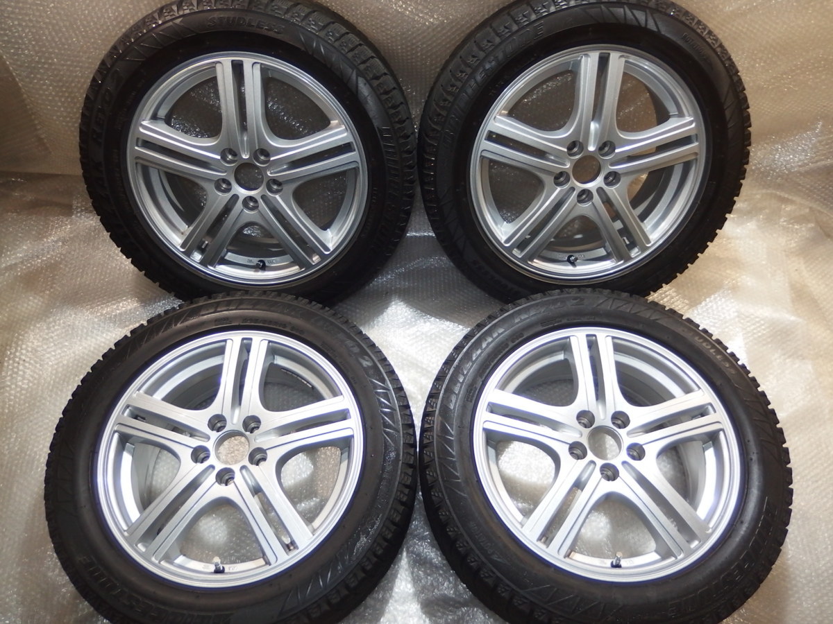 社外16インチアルミホイール+スタッドレスタイヤ付き4本 205/55R16