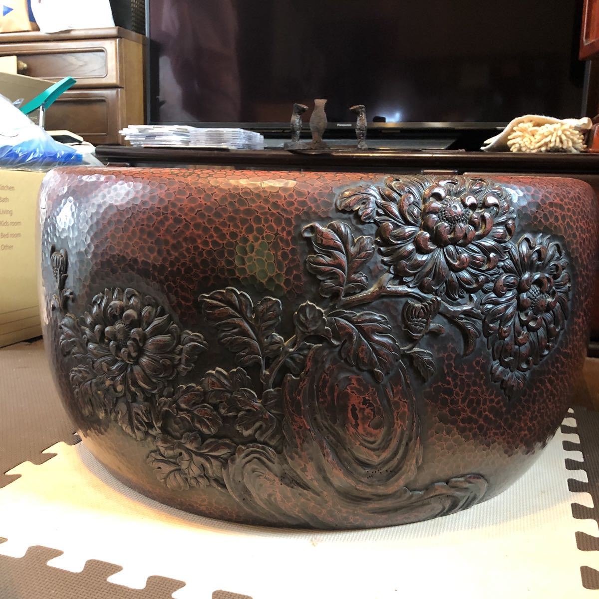 鎌倉彫　手彫　絵替鎌倉盆　丸盆　五枚　在銘　書付共箱　V　R8990B 鎌倉彫 手彫 絵替鎌倉盆 丸盆 五枚 在銘 書付共箱 V R8990B 鎌倉彫