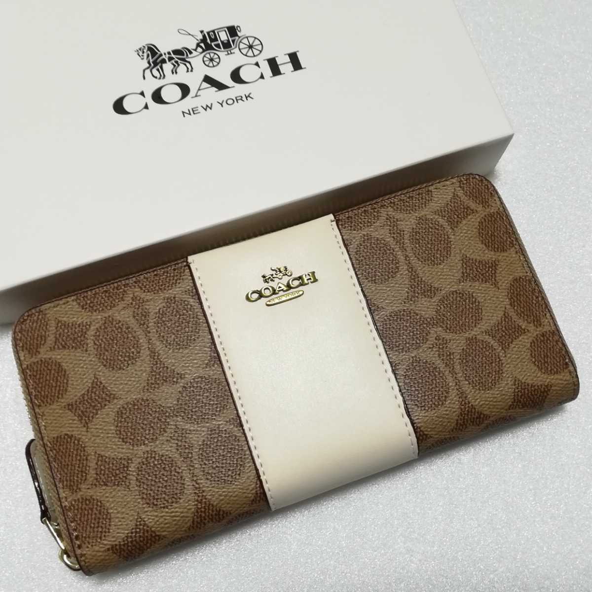  コーチ 長財布 シグネチャー モノグラム アコーディオンジップアラウンド カーキ チョーク COACH F31546(女性用財布)｜売買されたオークション情報、yahooの商品情報をアーカイブ公開 - オーク 服飾小物