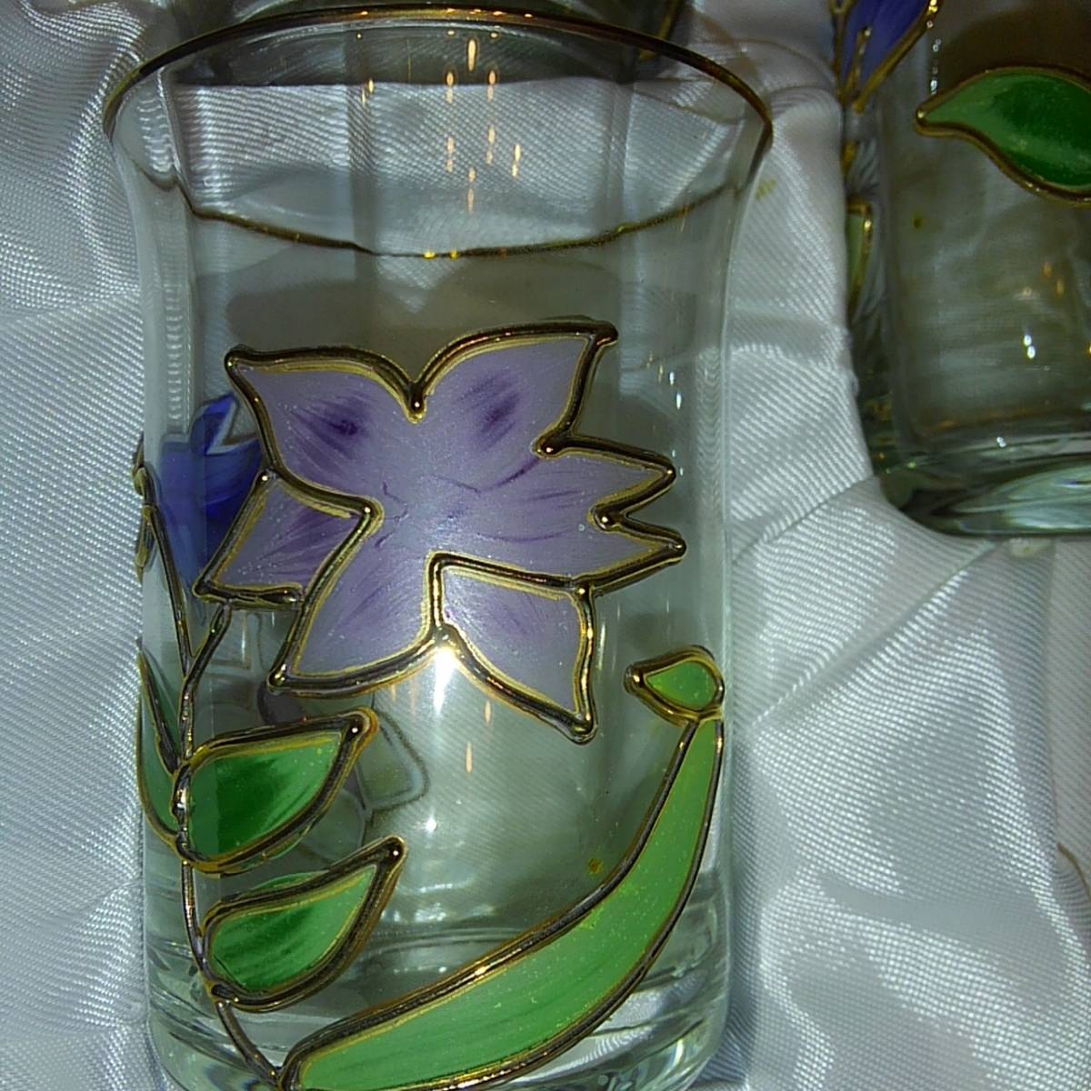 ドイツ製 ガラス シンブル 花柄 ハンドペイント