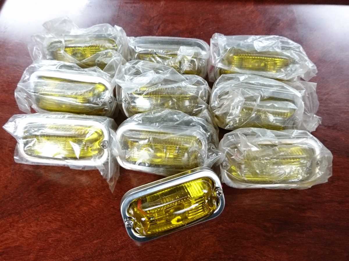 当時物【S-88ミニ角マーカー硝子黄色10個セット】レトロ デコトラック