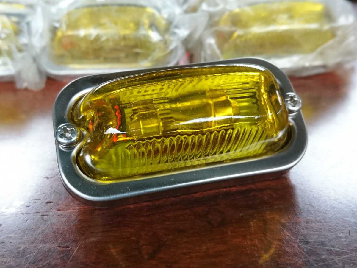 当時物【S-88ミニ角マーカー硝子黄色10個セット】レトロ デコトラック