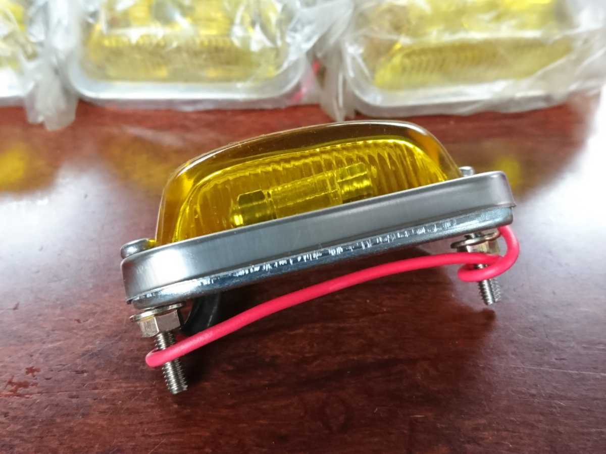 当時物【S-88ミニ角マーカー硝子黄色10個セット】レトロ デコトラック