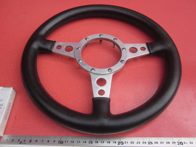 美品 当時物 Moto-Lita モトリタ レザー フラット ハンドル