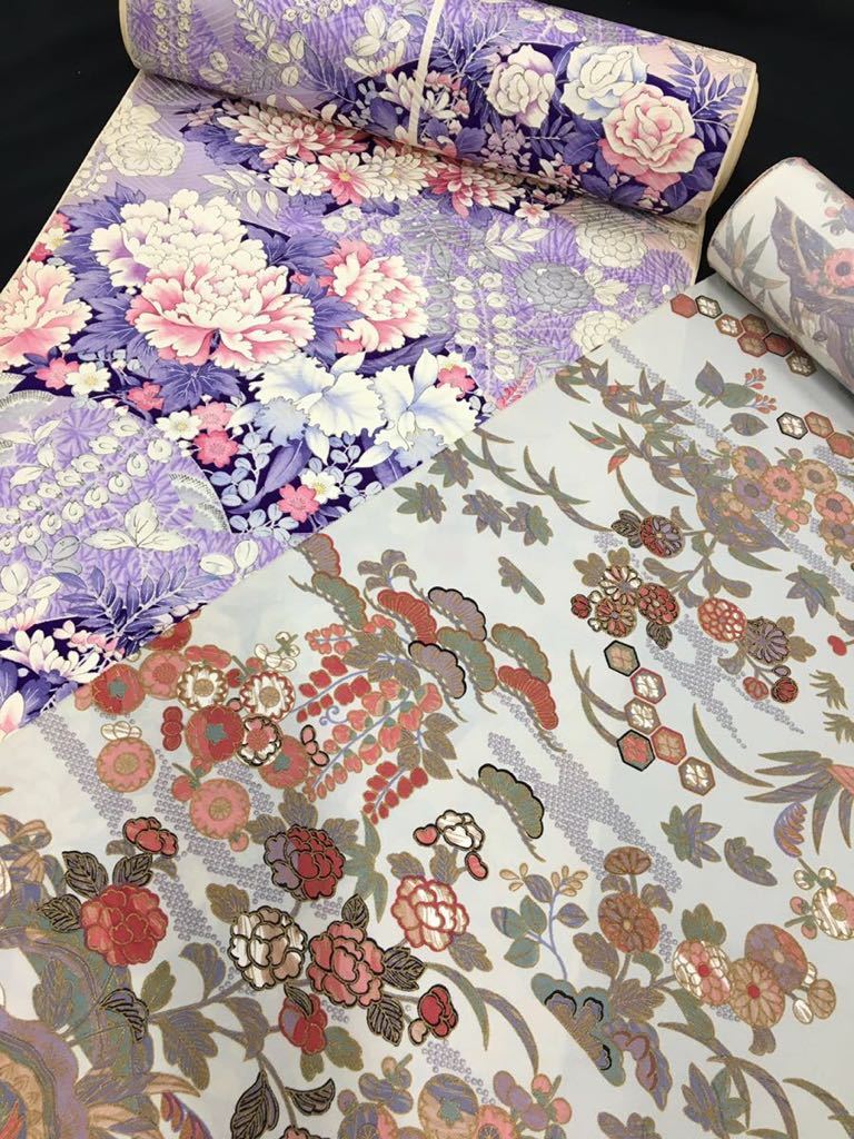 品質保証，2026 着物 はなもり 小紋 小紋振袖 反物 2反まとめて 丹後ちりめん 京友禅 型友禅 金彩銀彩加工など 正絹 長さ12m 16m 幅36.5cm 38cm(その他)｜売買されたオークション情報、yahooの商品情報をアーカイ その他