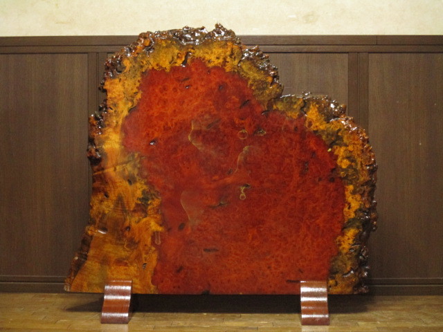 逸品 唐木 花梨 無垢材 瘤杢・葡萄杢 瘤付き 一枚板 衝立/間仕切り