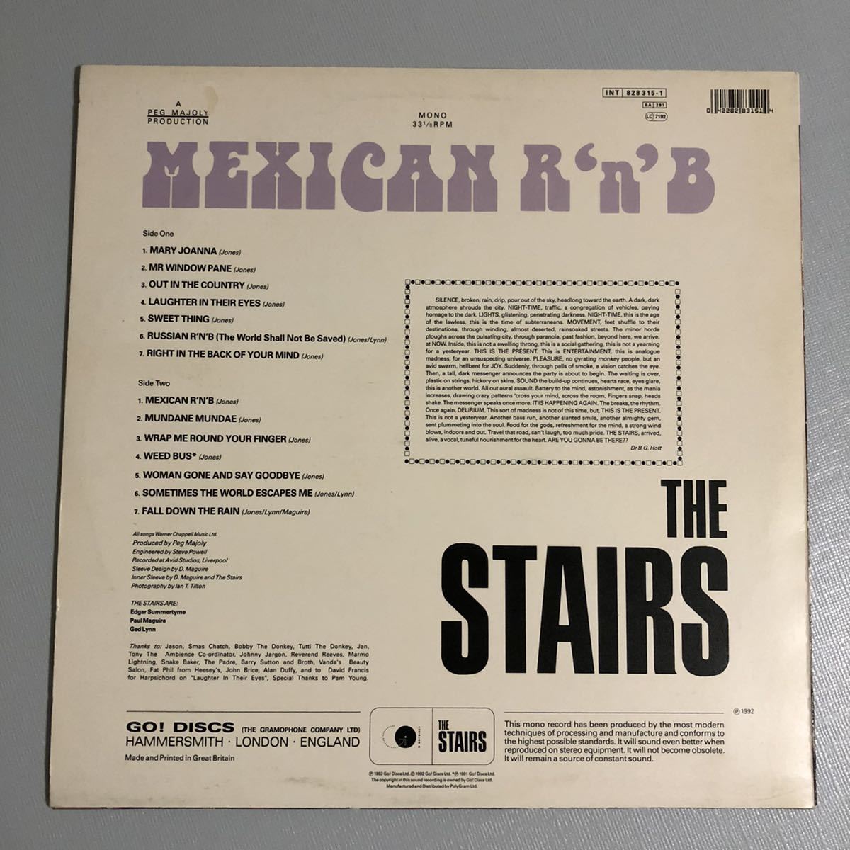 極美LP❣️UKオリジナル盤『The Stairs／Mexican R'n'B』 Mexican - The R'n'B Stairs – | R'N'B Vinyl Music UK Discogs CD