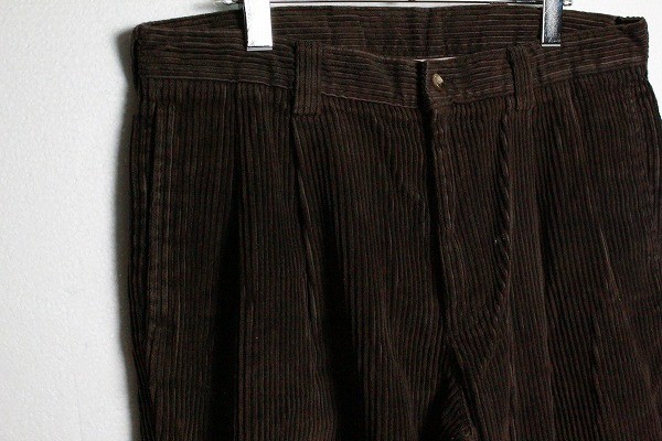 90's LLビーン LLBean ２タック 太畝 コーデュロイパンツ (34/34) ブラウン系 90年代 旧タグ