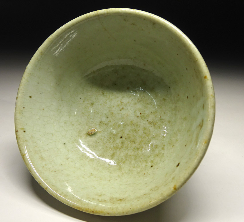 緑屋*f□ 時代物 李朝 白磁 茶碗 朝鮮古陶 i9/0201-13/30-7#60