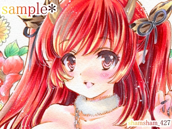 オリジナル手描きイラスト☆鬼っ娘＜節分2020＞☆A4水彩紙(手描き