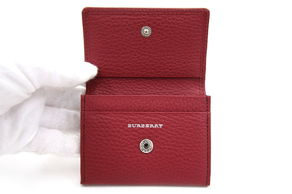 バーバリー レザー カードケース 本革 BURBERRY（レッド⁄赤色系）の