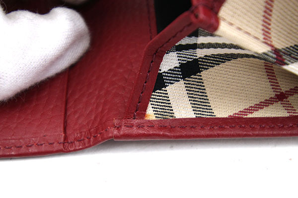 バーバリー レザー カードケース 本革 BURBERRY（レッド⁄赤色系）の