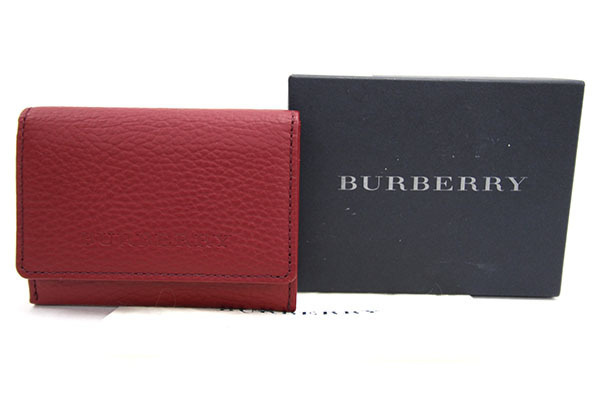 バーバリー レザー カードケース 本革 BURBERRY（レッド⁄赤色系）の