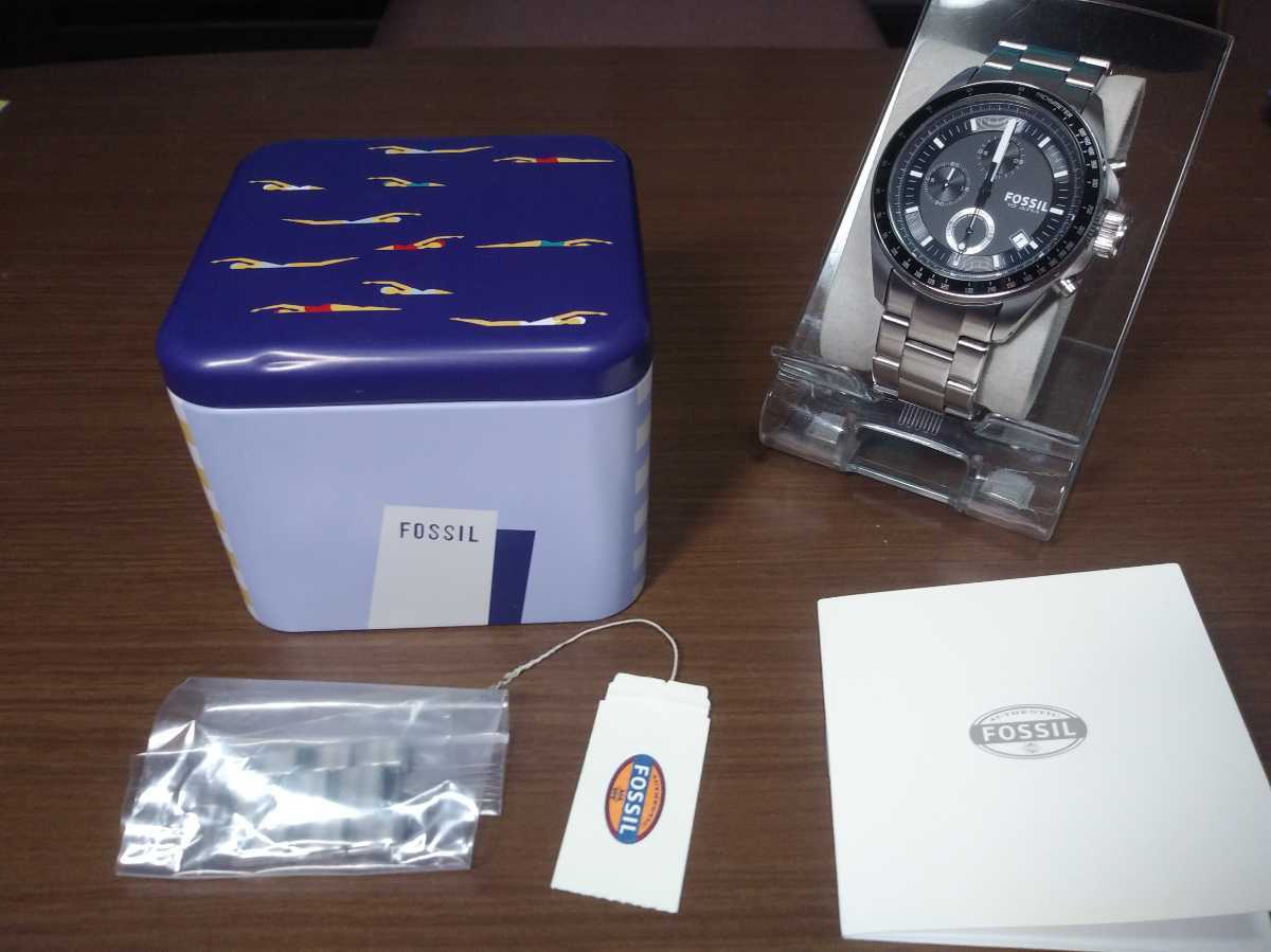 CH-2600 腕時計 FOSSIL フォッシル クロノ 電池交換済 クォーツ 