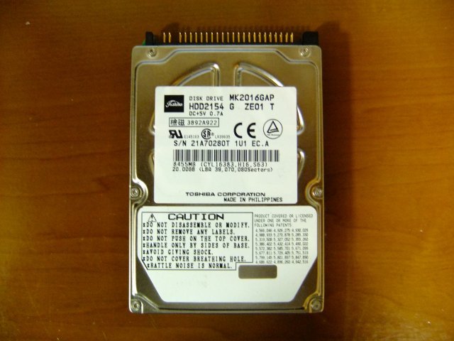 2.5インチ HDD IDE 20GB 東芝 toshiba_1