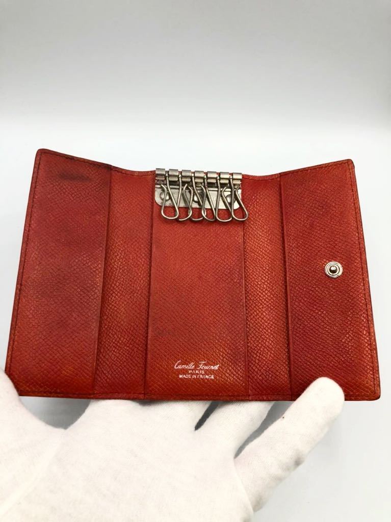 カミーユフォルネ キーケース オレンジ 美品 camille fournet VERSO