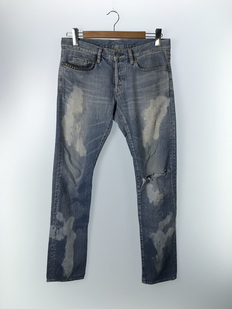  HYSTERIC GLAMOUR スタッズ付ダメージ加工デニムパンツ/32/デニム/IDG/無地/脱色加工(W32～)｜売買されたオークション情報、yahooの商品情報をアーカイブ公開 - オークファン W32～