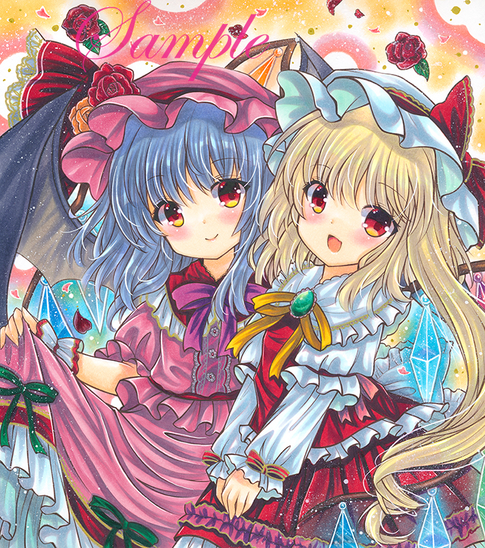 同人手描きイラスト 東方project レミリア フランドール レミフラ 色紙 手描きイラスト 売買されたオークション情報 Yahooの商品情報をアーカイブ公開 オークファン Aucfan Com