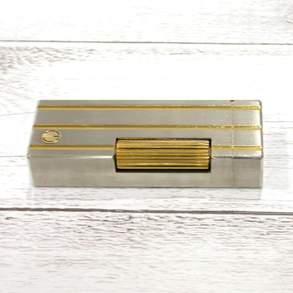 2956☆Dunhill ダンヒル ゴールド シルバー コンビ ストライプ ガス 