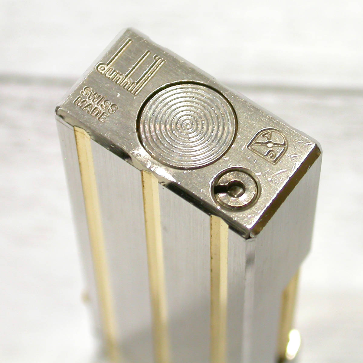 2956☆Dunhill ダンヒル ゴールド シルバー コンビ ストライプ ガス 