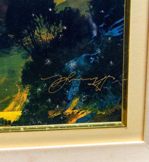 魅力の 光の画家 オリジナル１点物 デイル ターブッシュ 黄昏のキス 真作保証 絵画 タペストリ Luhacovice Cz