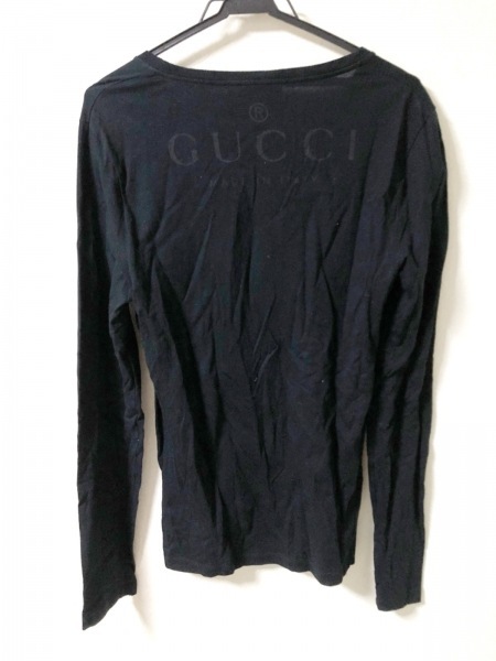 グッチ GUCCI - ロンtの通販 ロゴ GUCCI(グッチ) 黒 メンズ ブラック T 