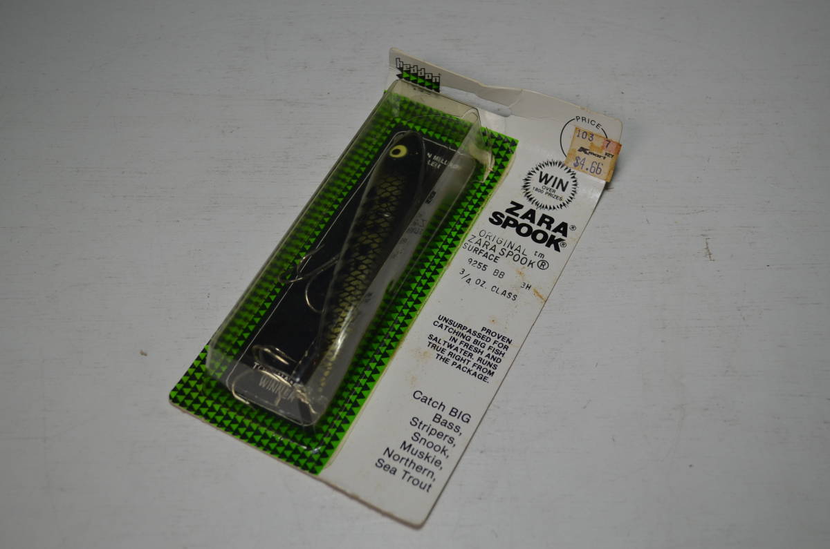 2026，限定セール ヴィンテージ ヘドン ザラスプーク HEDDON ZARA SPOOK No.9255 BB 3H 3/4oz CLASS グリーンチェックカード ブリスター 破損有(ヘドン)｜売買されたオークション情報、yahooの商品情報をアーカイブ公開 - 淡水