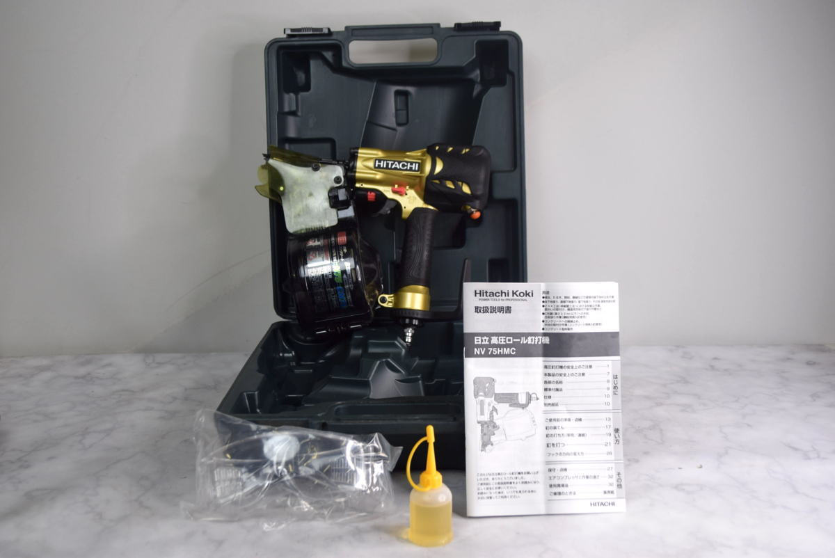 セール HITACHI 日立 高圧ロール釘打機 NV 75HMC メガネ 説明書付き(エア釘打機)｜売買されたオークション情報、yahooの商品情報をアーカイブ公開 - オークファン エア釘打機