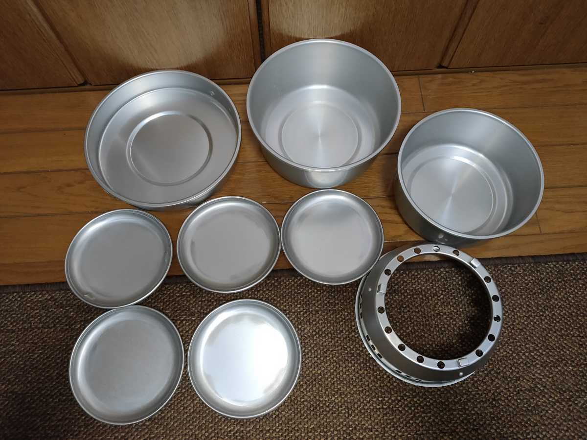 クッカーセット | 16点セット シングルバーナー用 クッカー 3-4人分 アウトドア キャンプ 2-4人用 アルミ ソロ アルミ製 .限定[シンプル プラン(Simple Plan)] yakia