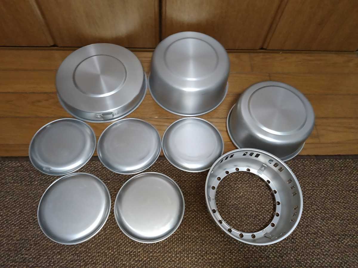 クッカーセット | 16点セット シングルバーナー用 クッカー 3-4人分 アウトドア キャンプ 2-4人用 アルミ ソロ アルミ製 .限定[シンプル プラン(Simple Plan)] yakia