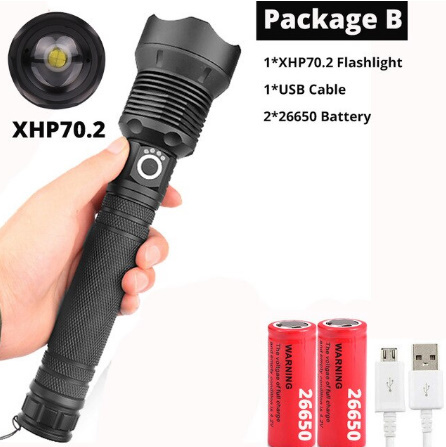懐中電灯 : 強力 led 軍用 最強 XHP70 爆光 0 xhp70.2 LCD残量表示 充電式 電池式 超高輝度 LED ハンディライト