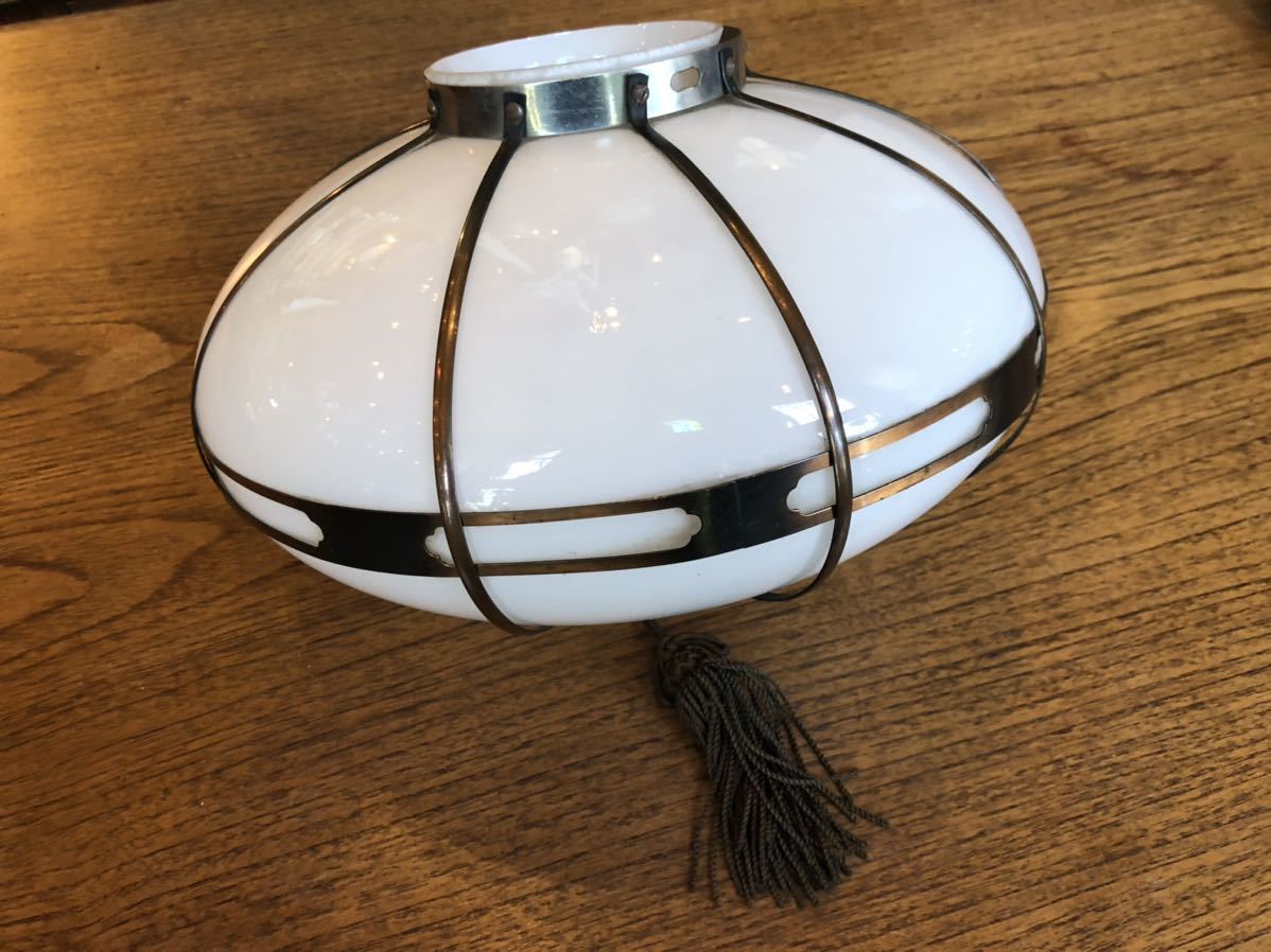 電笠 乳白ガラス ⁄ 電傘 レトロ 大正 大正ロマン アンティーク 天井