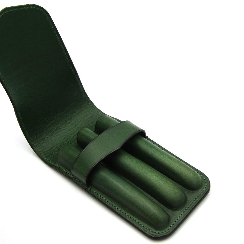 Flathority by Le Bonheur ペンケース 3本入り 緑色 良品 Flathority