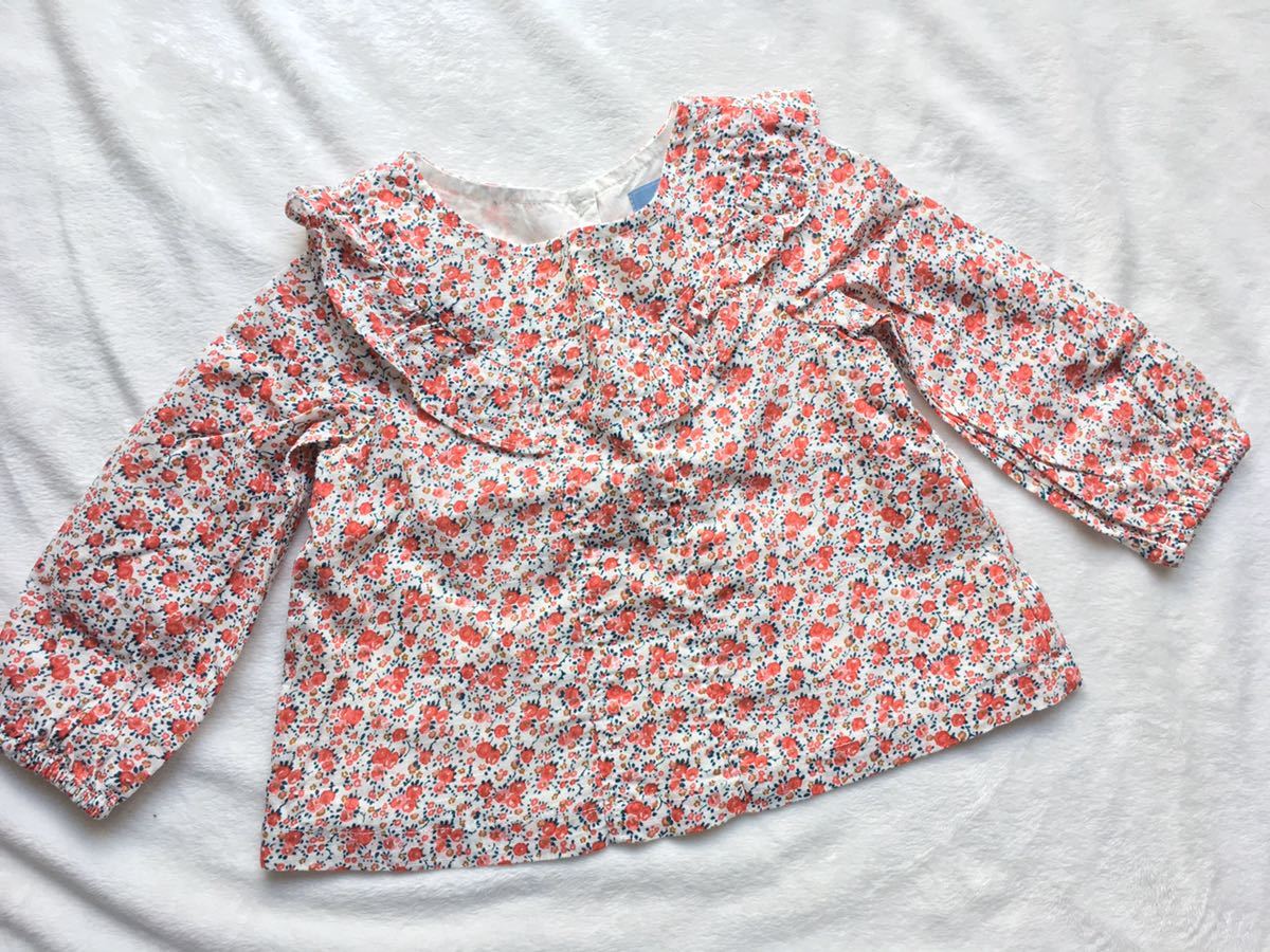 baby GAP 小花柄コットンチュニック ブラウス 12m-18m/80cm スモック風 