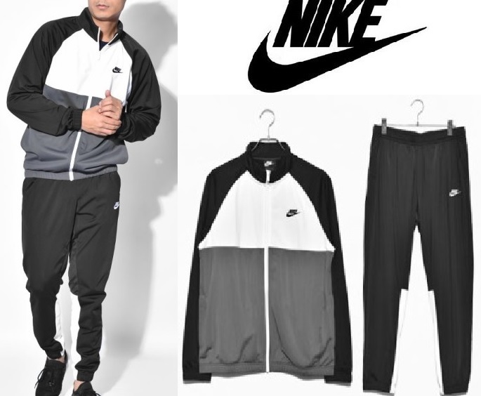 お得，人気 ナイキ ジャージ 上下セット セットアップ ジャケット ＆ パンツ 黒 白 トラックスーツ BV056-010 XLサイズ(ナイキ)｜売買されたオークション情報、yahooの商品情報をアーカイブ公開 - オークフ ジャージ