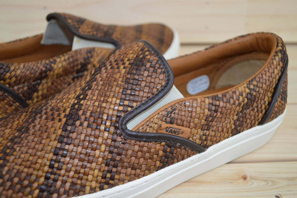 VANS スリッポン 定価31320円 27cm SLIPON イタリアンレザー 編み込み 