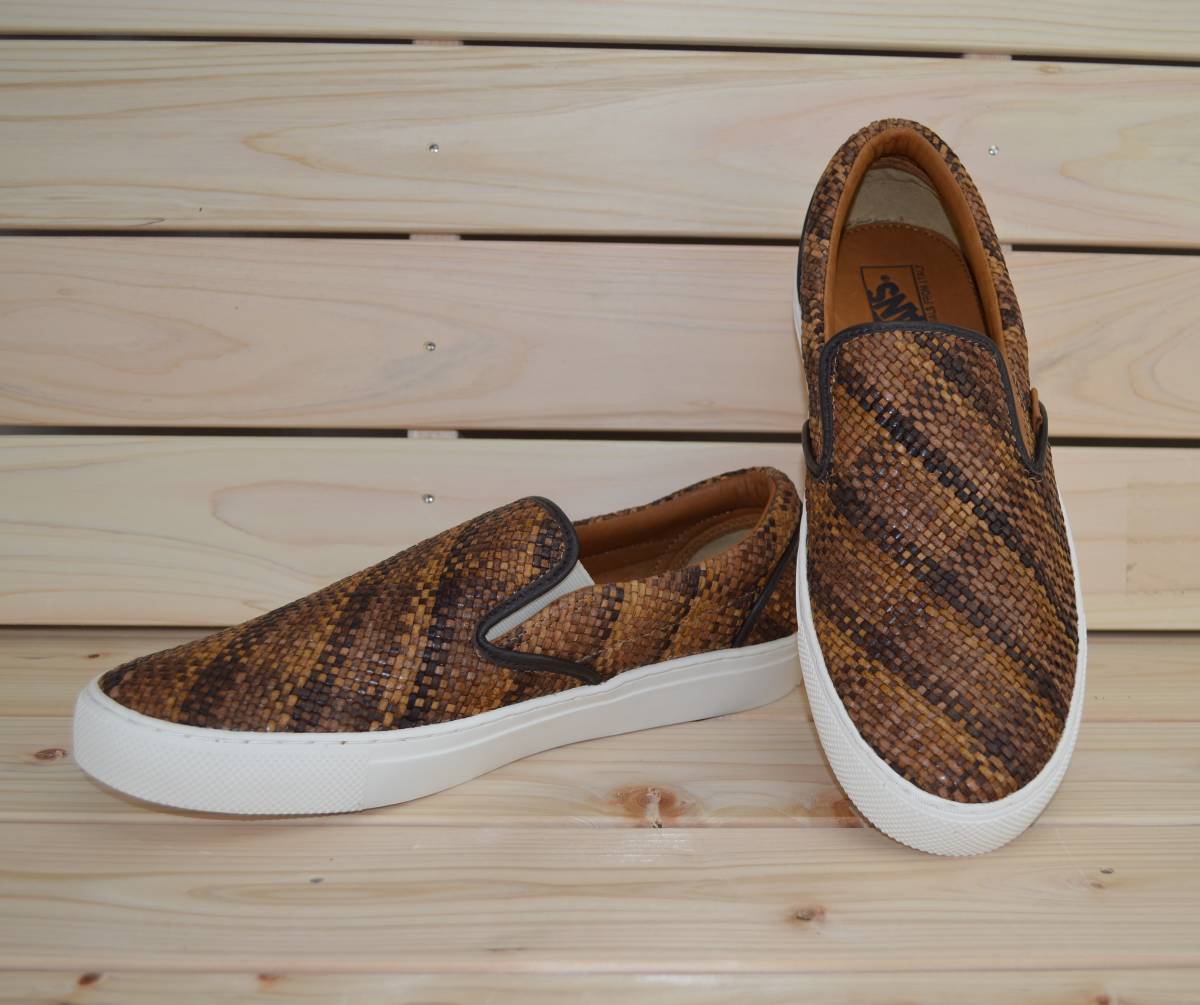 VANS スリッポン 定価31320円 27cm SLIPON イタリアンレザー 編み込み 