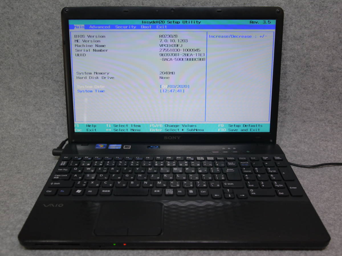 SONY VAIO PCG-71B11N i5 Blu-ray Bios確認 ジャンク 7945 Windows