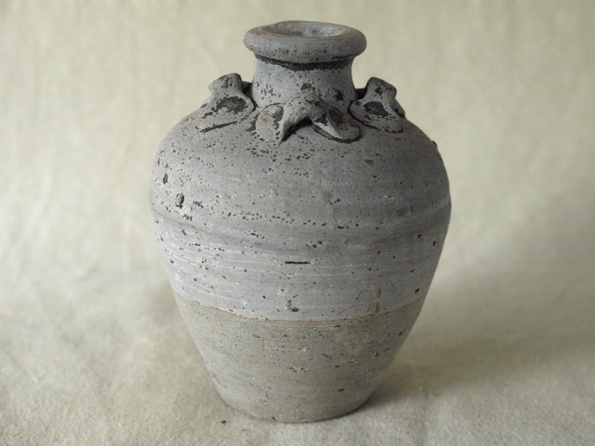 貴重 5ー6世紀 南北朝 隋 四耳壺 小壺13cm 種壷 中国古美術 唐物 