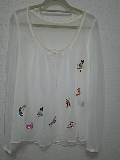 フランシュリッペブラックfranchelippee black☆絵本刺繍ブラウス☆M 