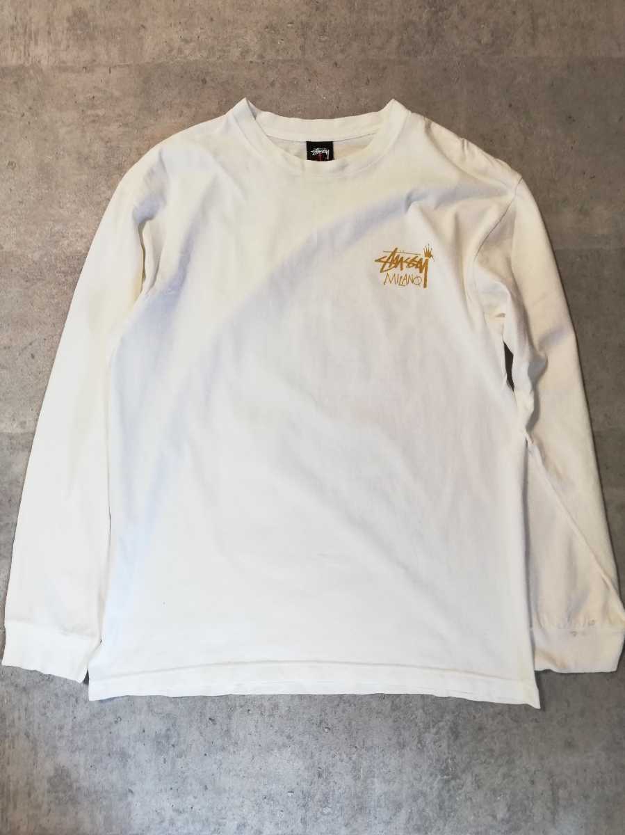 超希少 OLD STUSSY ミラノチャプトオープン記念 Tシャツ ロンT L 白 