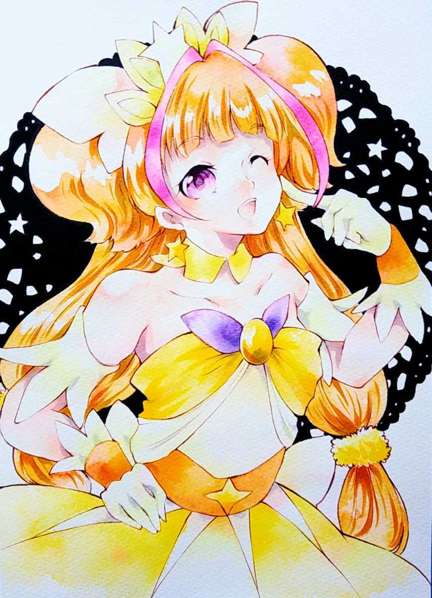 同人手描きGO！プリンセスプリキュアイラスト「キュアトゥインクル」A4