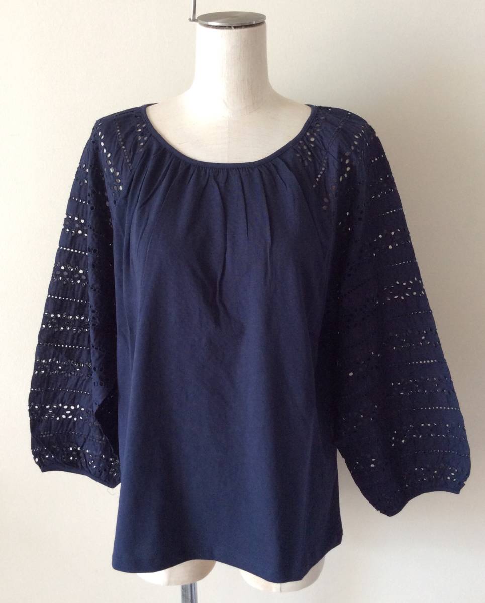  J.CREW今季 S Navyアイレットふんわり袖のお洒落な普段着長袖トップス(女性用)｜売買されたオークション情報、yahooの商品情報をアーカイブ公開 - オークファン 女性用