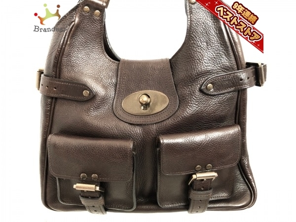 マルベリー MULBERRY ショルダーバッグ - レザー×金属素材 ダーク 