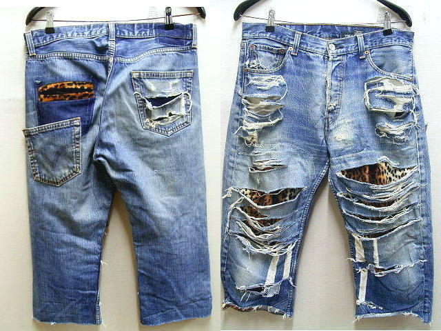即決 [W34]VINTI ANDREWS Levi's リメイク デニム リペア ダメージ