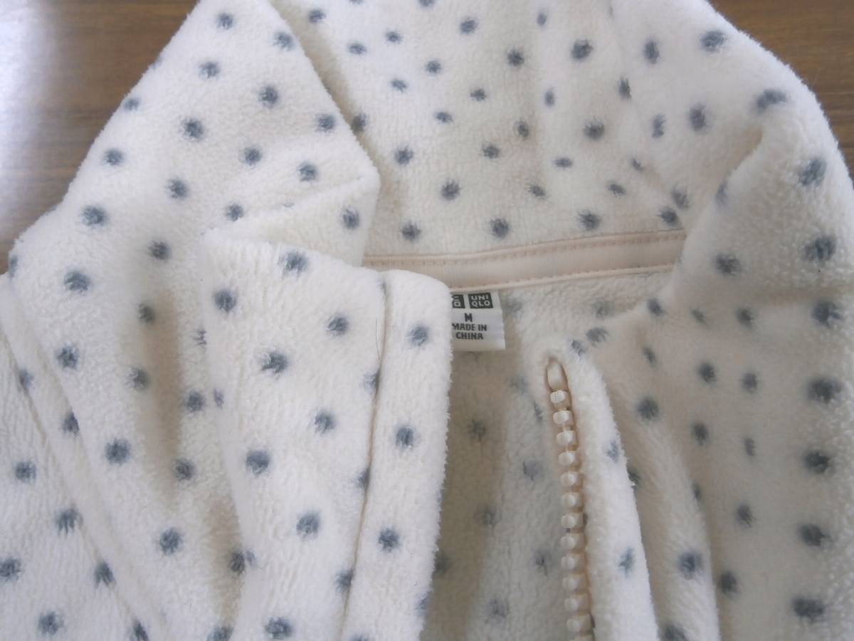 UNIQLO　レディース　フリース　ベージュ　ドット　サイズM_3