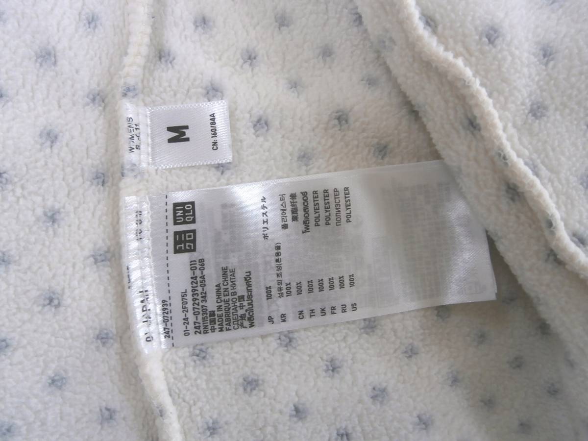 UNIQLO　レディース　フリース　ベージュ　ドット　サイズM_4